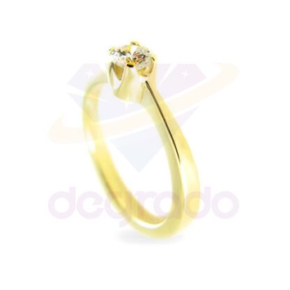 Anillo de compromiso 2mm con baño de oro