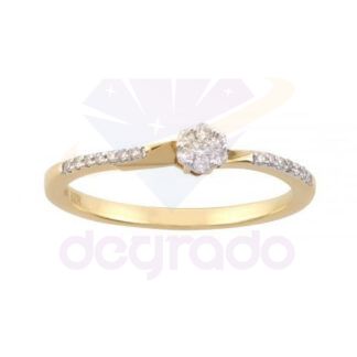 Anillo de compromiso escalonado 3mm con baño 18K