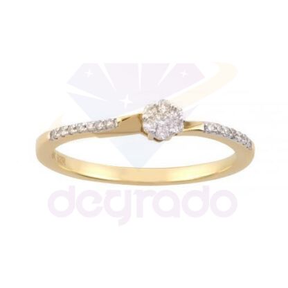 Anillo de compromiso escalonado 3mm con baño 18K