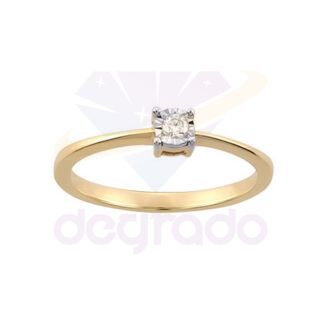 Anillo de compromiso 3mm con baño de oro 18K