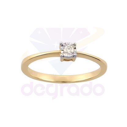 Anillo de compromiso 3mm con baño de oro 18K